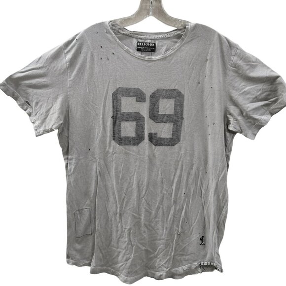Killer oversized Large grey tee shirt by RELIGION. - Picture 1 of 5